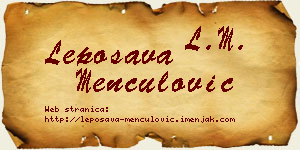 Leposava Menčulović vizit kartica
